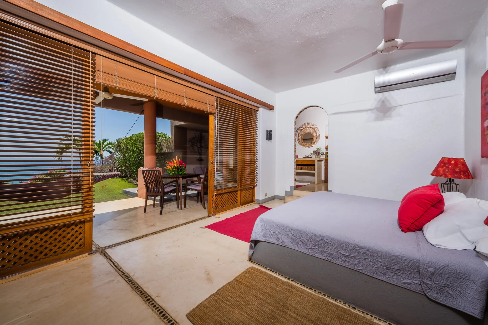 Colores del Pacifico – Studio Bedroom #4 with Patio Doors to Private Yard & Jacuzzi(2) Colores del Pacifico | breathtaking Ocean view